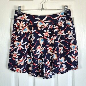 One 5 one flowy shorts dark blue orchid floral pockets womens small